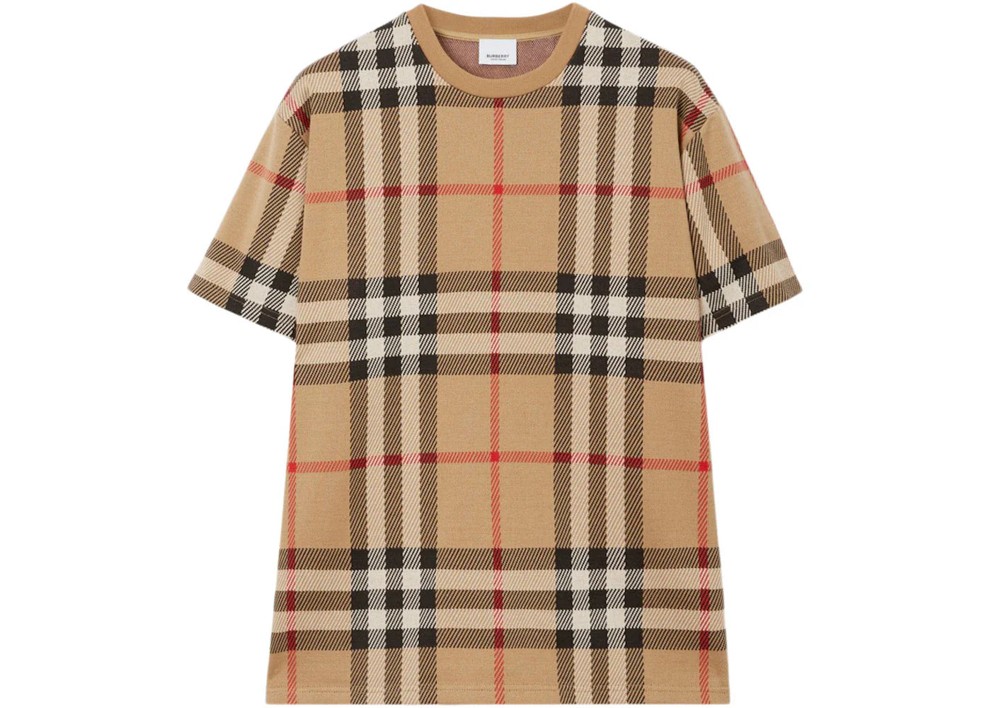 Burberry Check Cotton Jacquard T-Shirt Archive Beige
