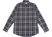 Burberry Check Cotton Shirt Grey
