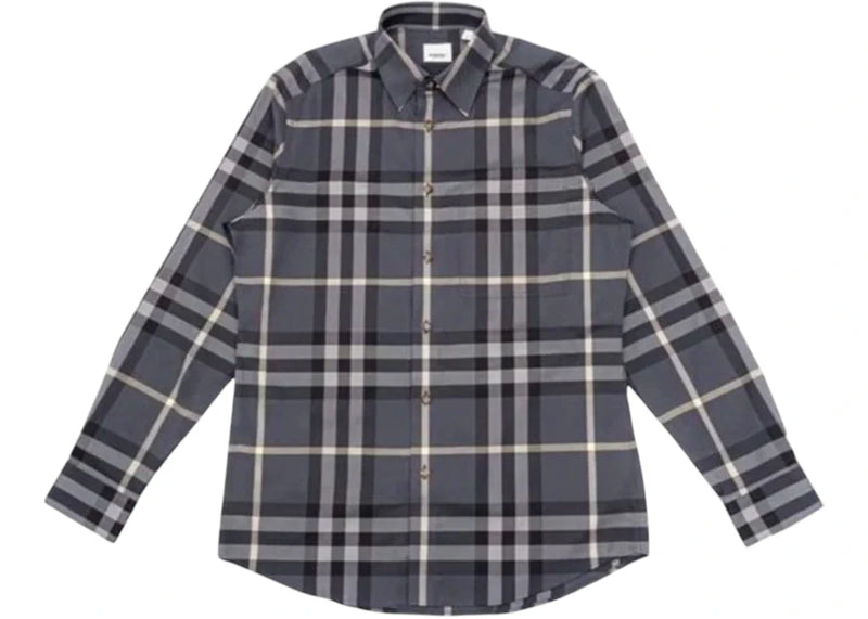 Burberry Check Cotton Shirt Grey