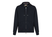 Burberry Clarendon Check Hood Zip Up Hoodie Navy