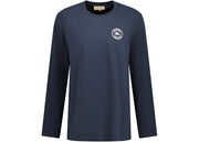 Burberry Embroidered Logo Cotton Long Sleeve T-Shirt Navy
