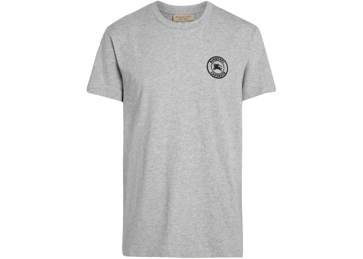 Burberry Embroidered Logo Cotton T-Shirt Grey/Black