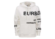 Burberry Horseferry Print Cotton Oversized Hoodie White