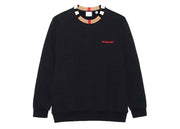 Burberry Icon Stripe Trim Cotton Sweatshirt Black