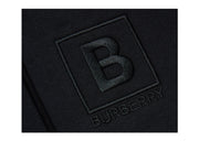 Burberry Letter Graphic Cotton Blend Zip Hoodie Black