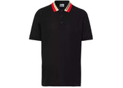Burberry Logo Detail Cotton Piqué Polo Shirt Black