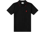 Burberry Logo Embroidered Polo Black