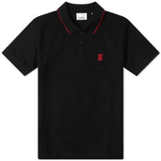 Burberry Logo Embroidered Polo Black