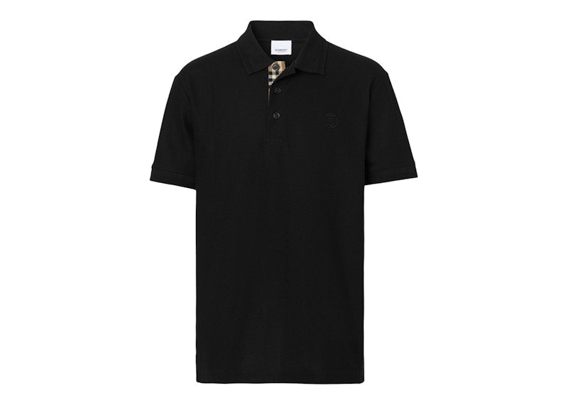 Burberry Monogram Motif Cotton Pique Polo Black/Archive Beige