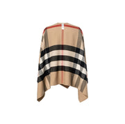 Burberry Reversible Check Merino Wool Poncho Camel/Archive Beige