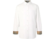 Burberry Slim Fit Monogram Motif Stretch Cotton Poplin Shirt White