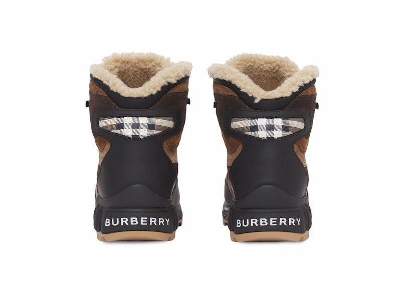 Burberry Tor Shearling Lined Black Brown