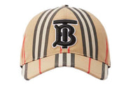 Burberry Baseball Cap Logo Applique Vintage Check Archive Beige