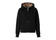 Burberry Women's Letter Graphic Cotton Blend Zip Hoodie Black