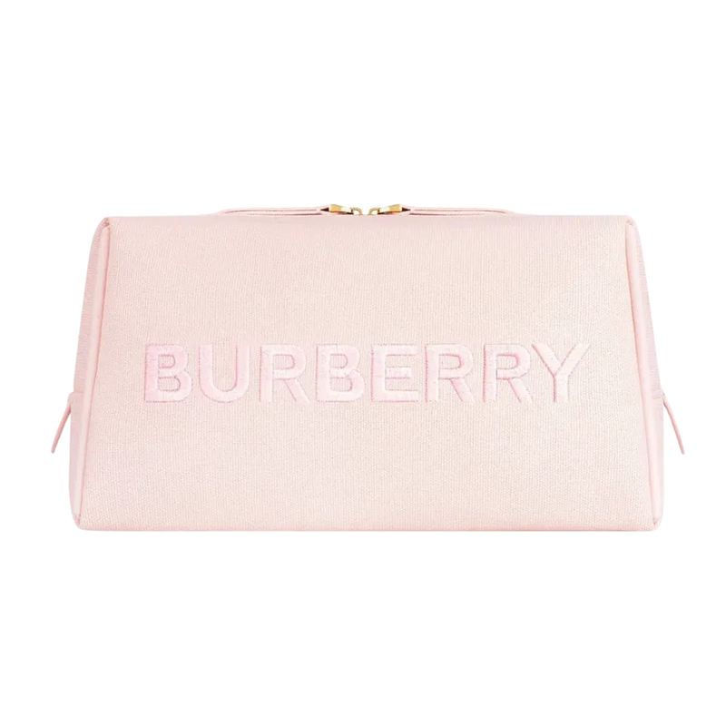 Burberry Embossed Logo Canvas Pouch - Pink