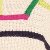 CROPPED HAMPTON SWEATER CREAM RAINBOW MULTI