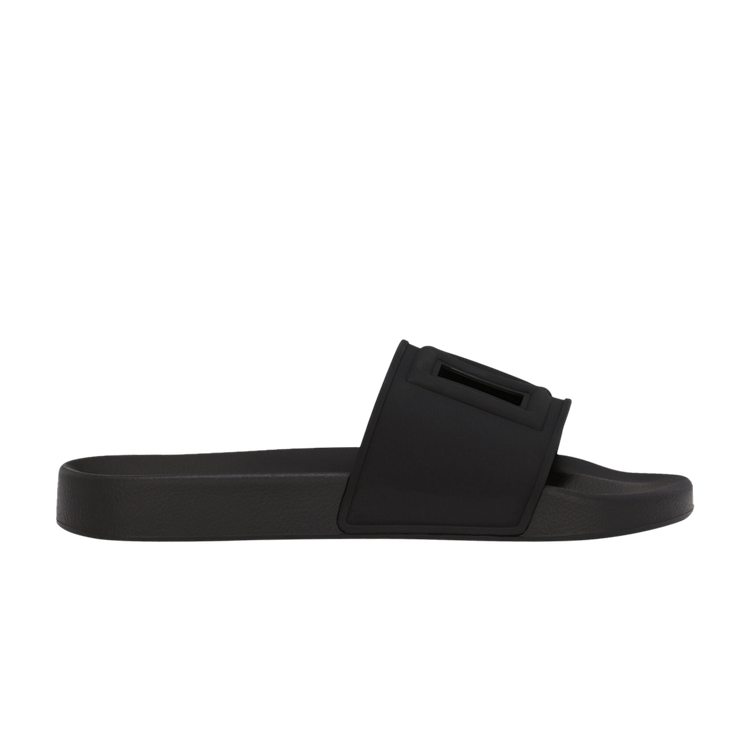 Dolce & Gabbana Beachwear Sliders DG Logo - Black