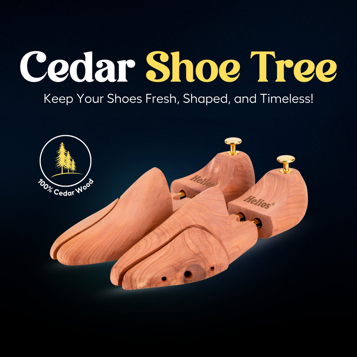 Helios Cedar Shoe Tree, Shoe Trees for Men, Adjustable Shoe Tree, Shoe Widener, Shoe Shaper, Size 6-11