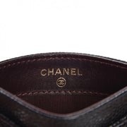 Chanel Classic Card Holder Quilted Caviar Gold-tone Black
