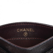 Chanel Classic Card Holder Quilted Caviar Gold-tone Black