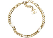 Chanel Metal Choker Necklace Gold/White