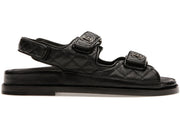 Chanel Quilted Dad Sandal Black Leather