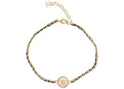 Chanel Round CC Logo Chocker Gold/White (ABA006)