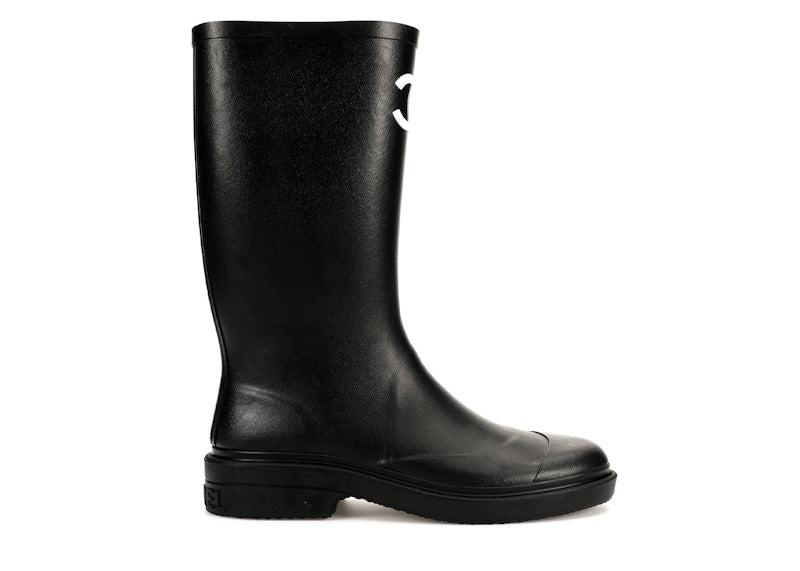 Chanel Rubber Rain Boots Black