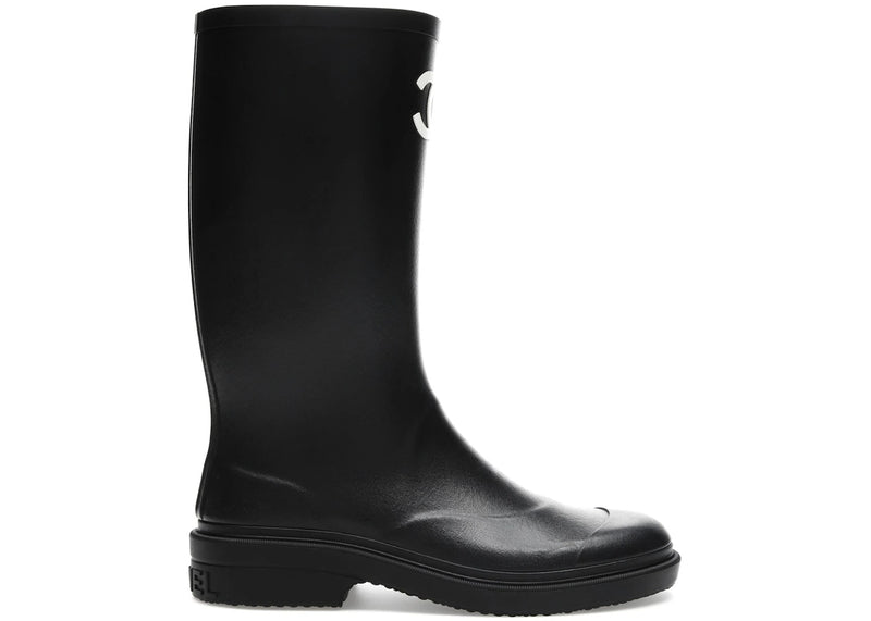 Chanel Rubber Rain Boots Black