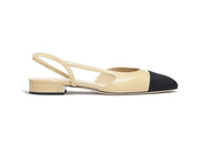 Chanel Slingback Flats Beige Goatskin