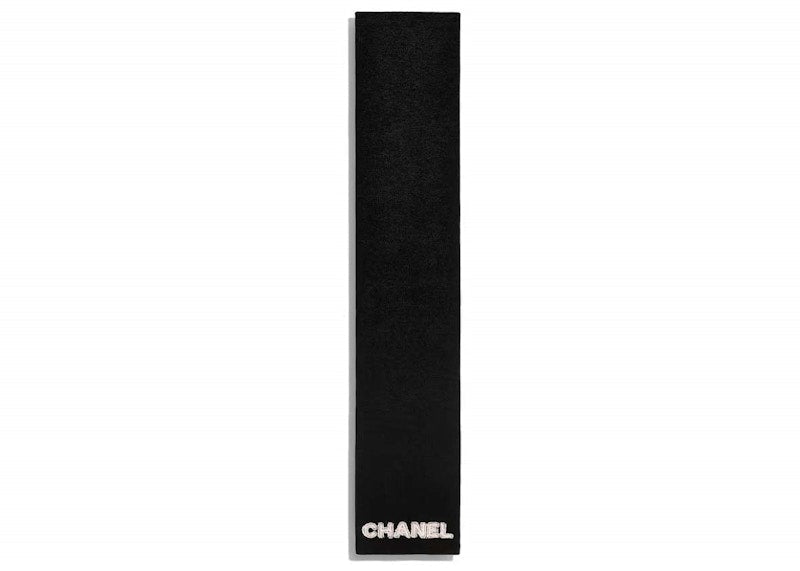 Chanel Tweed CC Logo Scarf Black/White