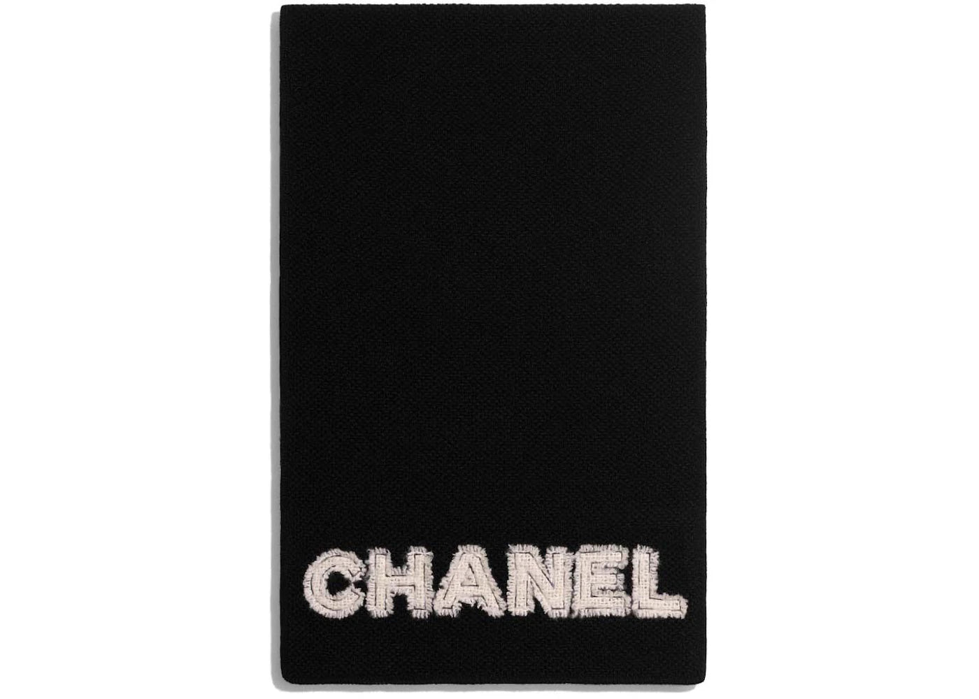 Chanel Tweed CC Logo Scarf Black/White