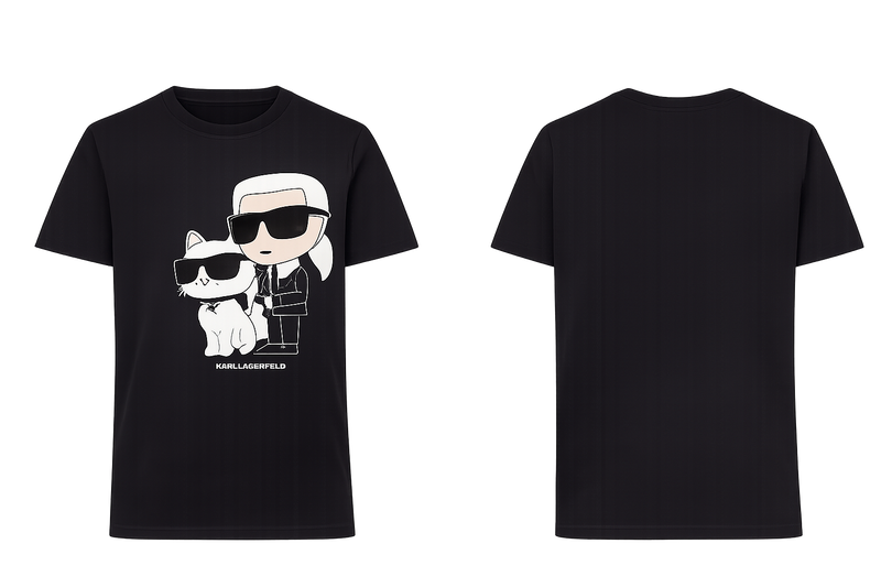 Karl Lagerfeld Women's Black Ikonik Karl & Choupette T-Shirt