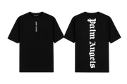 Palm Angels Black T-Shirt featuring a large black gothic font logo
