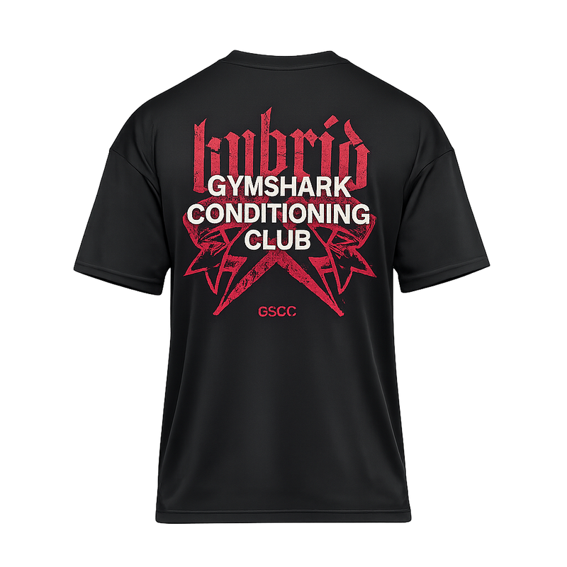 Gymshark Hybrid Graphic T-Shirt Oversized Fit Black