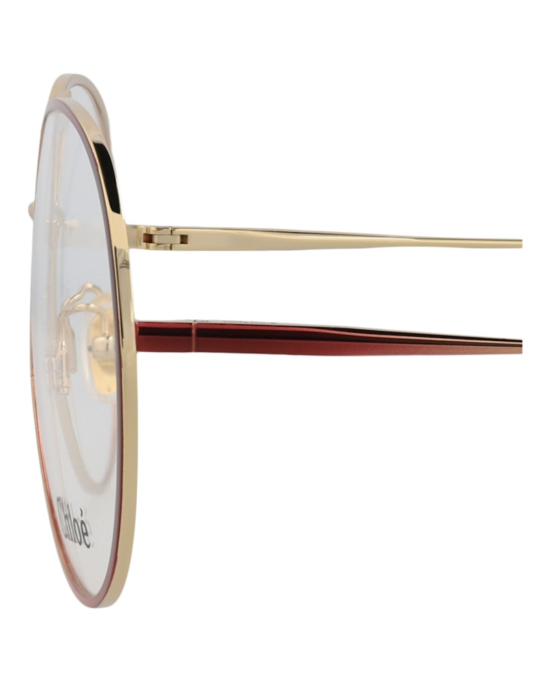 Chloe Aviator-Frame Metal Optical Frames Burgundy Burgundy Transparent (CH0019O-30009854-002)