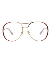 Chloe Aviator-Frame Metal Optical Frames Burgundy Burgundy Transparent (CH0019O-30009854-002)