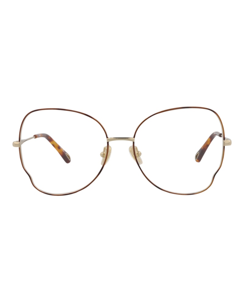 Chloe Cat Eye-Frame Metal Optical Frames Havana Gold Transparent (CH0098O-30012434-008)