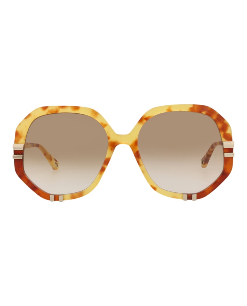 Chloe Round-Frame Bio Acetate Sunglasses Havana Havana Brown (CH0105S-30012761-001)