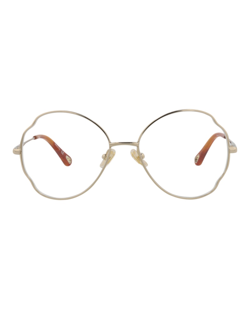 Chloe Round-Frame Metal Optical Frames Gold Gold Transparent (CH0097O-30012431-001)