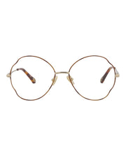 Chloe Round-Frame Metal Optical Frames Havana Gold Transparent (CH0097O-30012431-004)