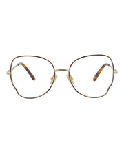 Chloe Round-Frame Metal Optical Frames Havana Gold Transparent (CH0098O-30012434-004)