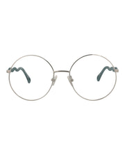 Chloe Round-Frame Metal Optical Frames Silver Green Transparent (CH0057O-30011445-004)