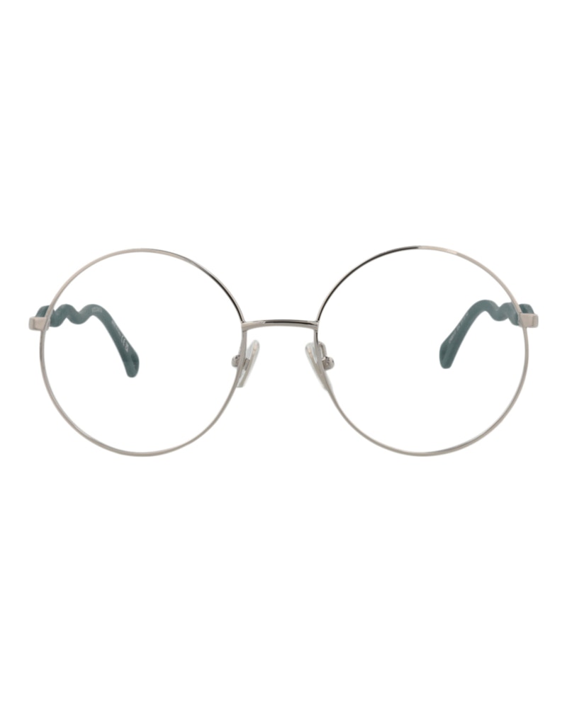 Chloe Round-Frame Metal Optical Frames Silver Green Transparent (CH0057O-30011445-004)