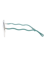 Chloe Round-Frame Metal Optical Frames Silver Green Transparent (CH0057O-30011445-008)