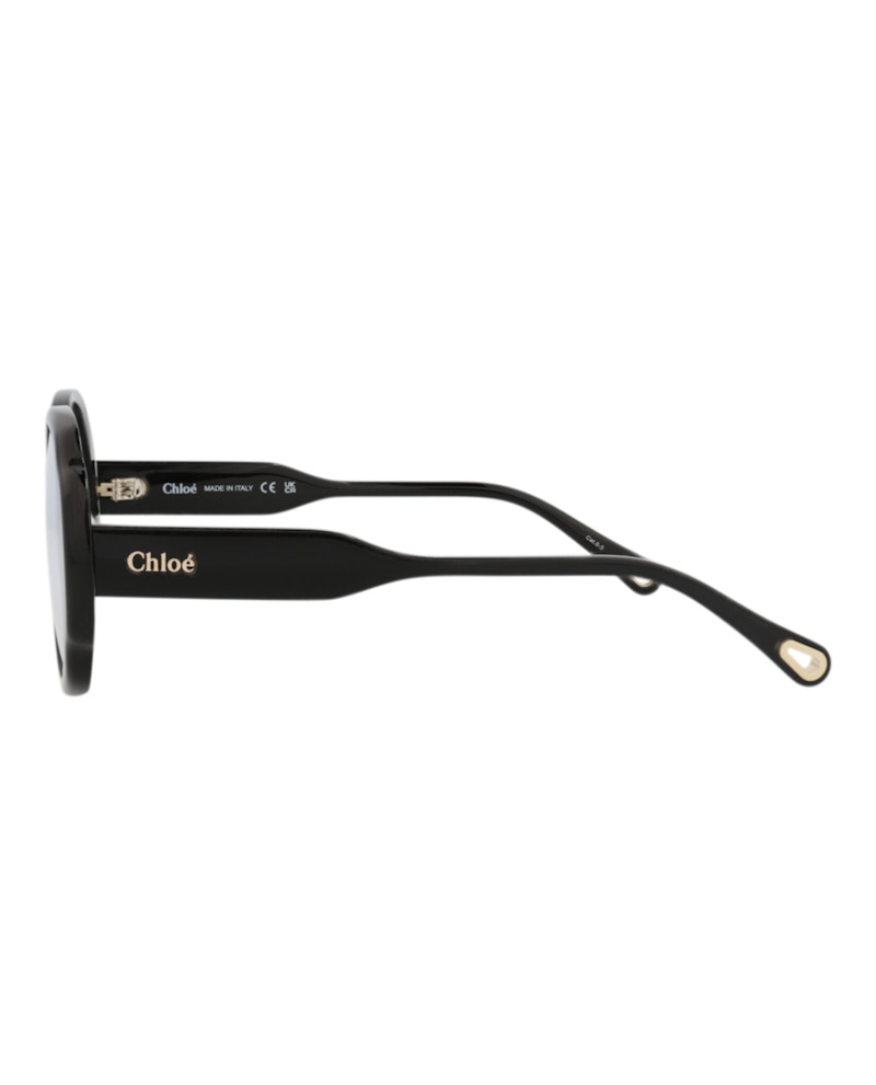 Chloe Round-Frame Recycled Acetate Sunglasses Black Black Transparent (CH0196S-30014696-001)