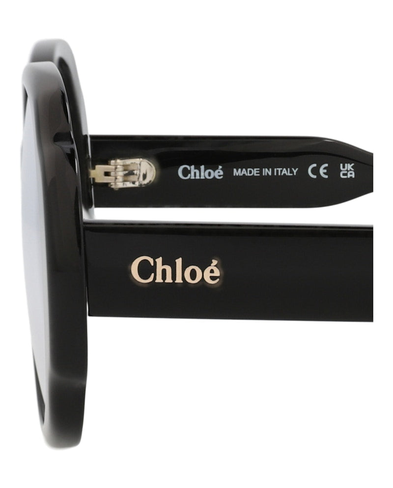 Chloe Round-Frame Recycled Acetate Sunglasses Black Black Transparent (CH0196S-30014696-001)