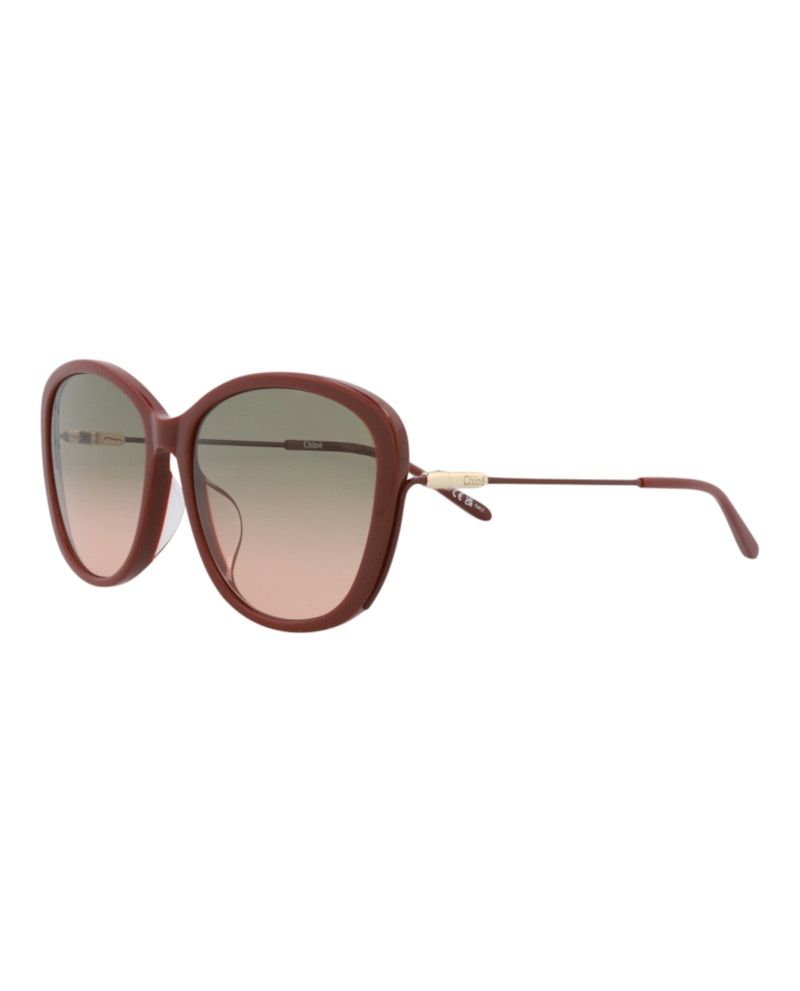 Chloe Round-Frame Recycled Acetate Sunglasses Brown Brown Green (CH0175SK-30014202-004)