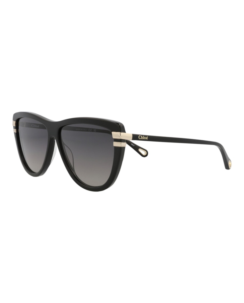 Chloe Square-Frame Recycled Acetate Sunglasses Black Black Grey (CH0203S-30014676-001)