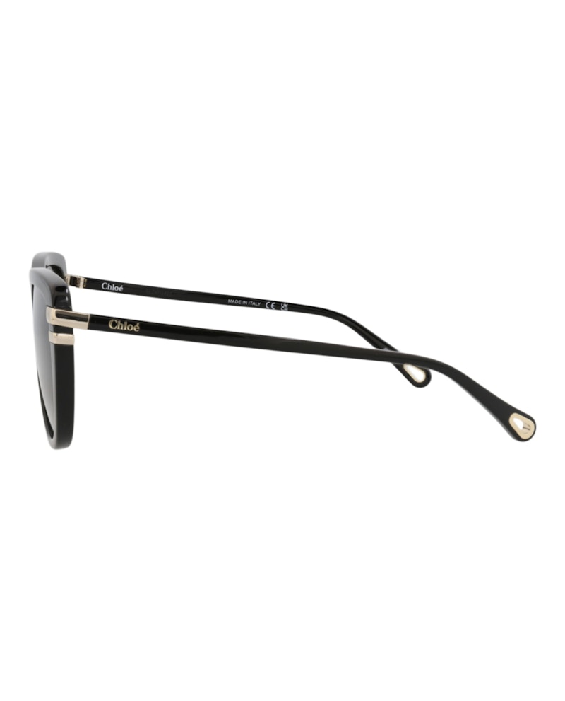 Chloe Square-Frame Recycled Acetate Sunglasses Black Black Grey (CH0203S-30014676-001)